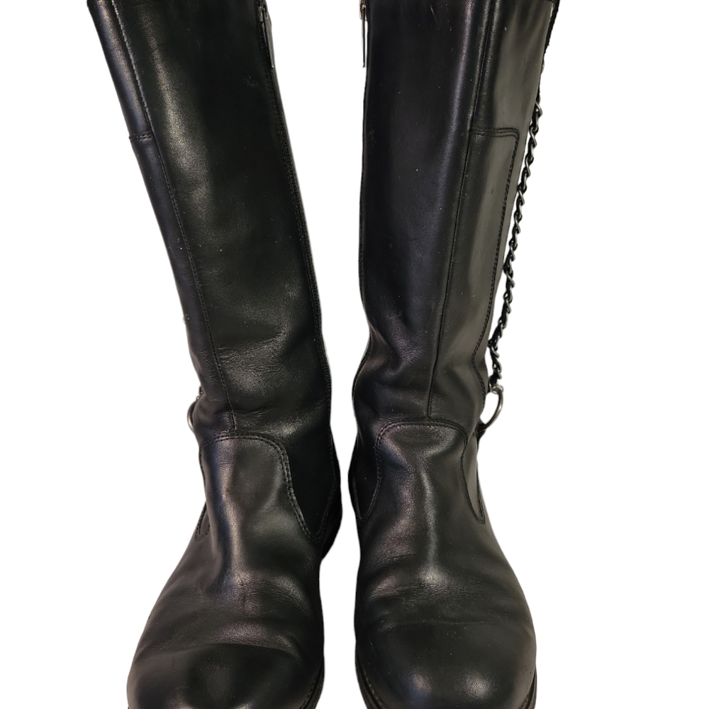 Women's Harley Davidson Tall Knee High Black Leather Boots Size 10 - Picture 4 of 9
